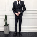 Men Business Career Slim British Wind Groomsman Suit Suit Three-piece Suit, Size: XXXXXL(Black Gray)