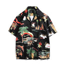 Summer Print Short Sleeve Vacation Casual Loose Shirt, Size: XL(As Show)