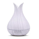 400ML Wood Grain Portable Vase Shape Colorful Light Aromatherapy Humidifier Ultrasonic Atomizer Air Purifier, Color:White Wood Grain(JP Plug)