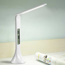 3.5W Foldable Dimmable Calendar Temperature Alarm Clock LED Table Lamp Night Reading Light(White)