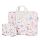Cartoon Soft PU Leather Portable Waterproof Handheld Notebook Carrying Case with Power Bag, Size: 13 inch(Bear White)