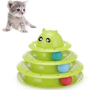 Pet Three-layer Turntable With Ball Cat Fun Toy Cat Scratch Board Pet Claws Supplies( Green )