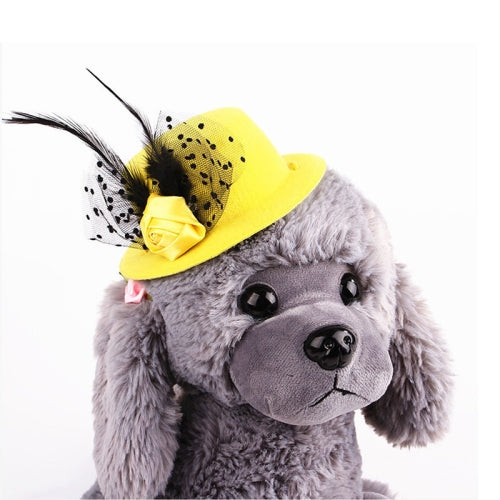 Pet European Gentleman Hat Pet Headwear Hat(Yellow)