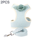 2 PCS Dog Leashes Chest Straps Small Medium Dogs Vest Dog Supplies, Size: M(Sky Blue)