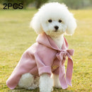 2 PCS Winter Comfortable Fashion Woolen Coat Pet Clothing, Size:M(Pink)
