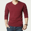 Men Autumn and Winter Slim Sweater, Size: M(Wine Red)