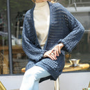 Loose Bat Sleeves Long Knit Sweater, Size: S(Indigo Blue )