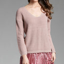 V-neck Pullover Personalized String Sexy Sweater, Size: XL(Light Pink)