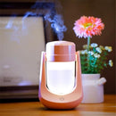Ultrasonic Humidifier 180 Degree Rotary LED Night Light USB Desktop Air Purifier(Pink)