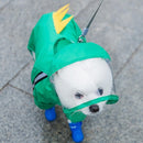 Pet Cartoon Pattern Waterproof All-inclusive Four-leg Raincoat, Size:M(Green Dinosaur)