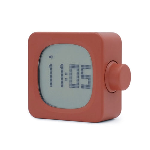 Square Alarm Clock Child Student Night Light Wake-up Lamp Led Charging Mini Small Alarm Clock(Orange Red)
