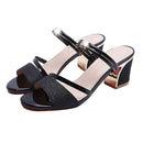 Thick With Open Toe Fish Mouth Sandals, Shoe Size:36(Black)