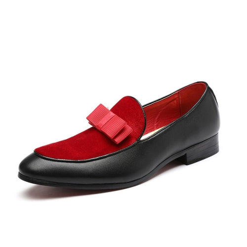 Bowknot Wedding Dress Male Flats Gentlemen Casual Shoes, Shoe Size:39(Red)