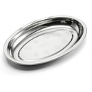 Jiadabao Stainless Steel Plate Steamed Fish Sausage Steamed Vermicelli Roll Plate Deep Egg-shaped Barbecue Dish, Diameter: 28cm