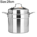 Stockpot Food Grade Material Souppot with Steamer Grid, Specification: 28cm