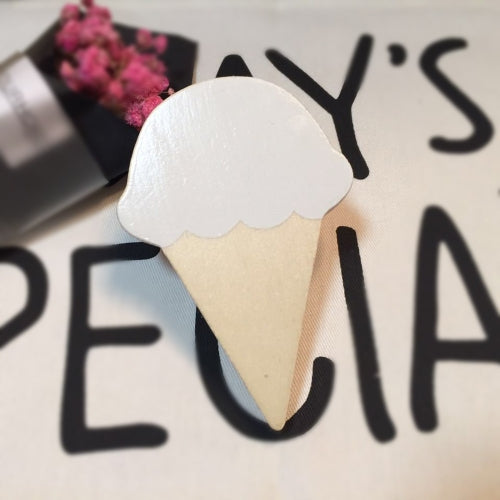 Wooden Ice Cream Hook Children Room Home Decoration(White )
