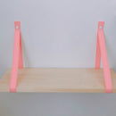 Simple Pine Felt Handger Creative Color Strip Single Layer Wood Shelf Rack(Pink )
