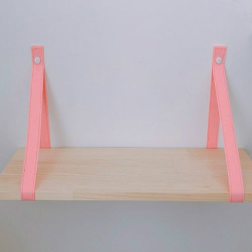 Simple Pine Felt Handger Creative Color Strip Single Layer Wood Shelf Rack(Pink )