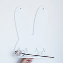 Wooden Rabbit Style Partition Rack Solid Wood Children Room Decoration Photography Props(White )