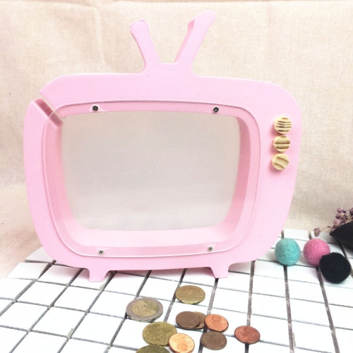 Wooden TV Storage Tank Children Room Display Photography Props Toys(Pink )