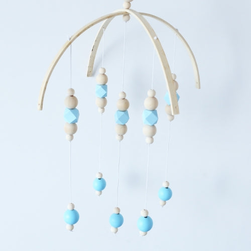 Home Wooden Beads Wind Chime Bed Bell Children's Room Decoration Bed Account with Photography Props(Blue)