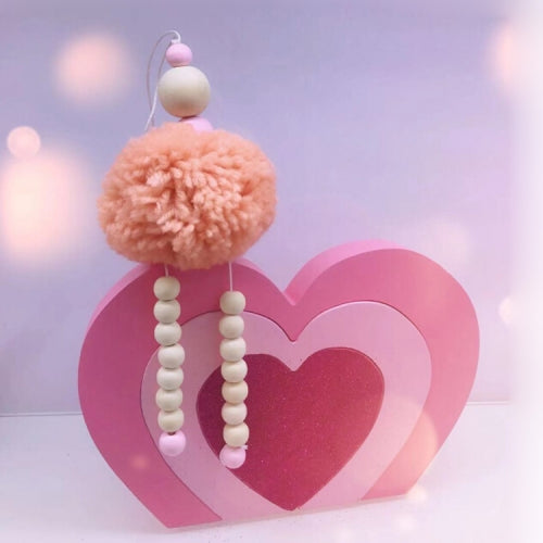 Children Tent Hair Ball Angel Wooden Beads Villain Pendant Decoration Toys(Inulin)