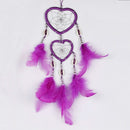 2 PCS Dreamcatcher Pendant Up And Down Double Ring Peach Heart Dream Catcher( Rose Red )
