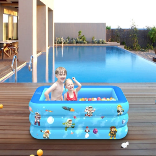 Household Indoor and Outdoor Aerospace Pattern Baby Square Inflatable Swimming Pool, Size:180 x 130 x 55cm