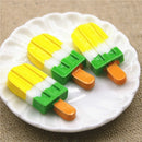 10 PCS Rainbow Ice Cream Stick Resin Flat Back Cabochon Imitation Dessert Art Decoration(Yellow)