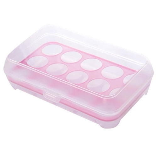 15 grids Egg Refrigerator Fresh Box Eggs Holder(Pink)