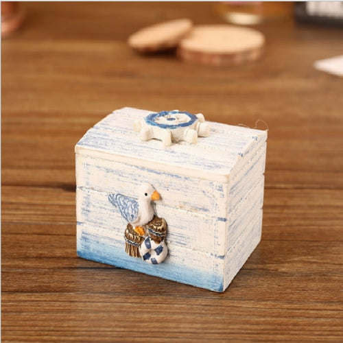 Wooden Pirate Jewellery Storage Box Case Holder Vintage Desk Storage Box(Seagull)
