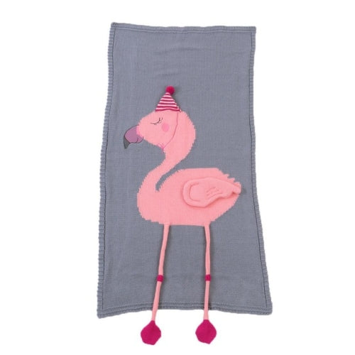 Flamingo Knit Blanket Cartoon Sleeping Bag Size: 60x120cm(Gray)