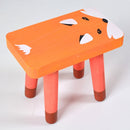 Kindergarten Children Practical Bench Cartoon Animal Avatar Solid Wood Square Stool(Orange)