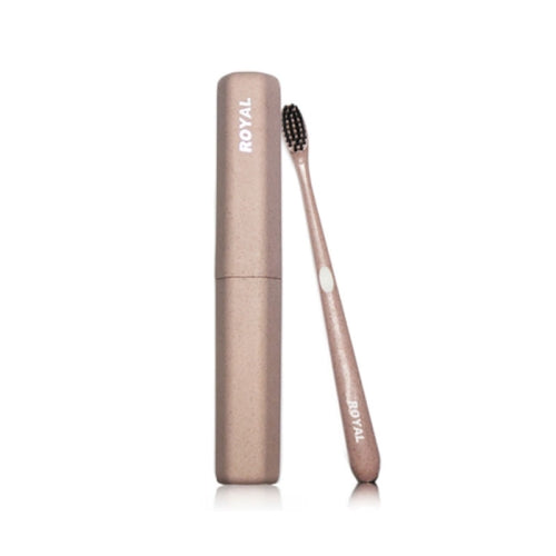 10 PCS Adult Soft Toothbrush Portable Cleaning Charcoal Bristle Brush with Travel Storage Case Random Color