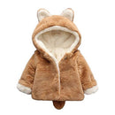Winter Children Cartoon Animal Shape Plus Velvet Warm Hooded Jacket, Kid Size:100cm(Brown)