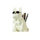 Retro Dog Shape Resin Home Living Room Study Student Pen Holder Desktop Decoration(White)