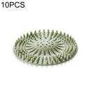 10 PCS Bathroom Kitchen Hair filter Mesh Sink Anti-clogging Silicone Floor Drain Mat(Green)