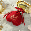 2 PCS Wedding Candy Bag Velvet Wedding Portable Beam Mouth Bag Bronzing Candy Bag(Red Wine)