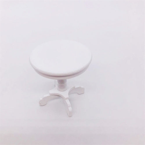 1:12 Mini Doll House Pocket Furniture Decoration Round Table(White )