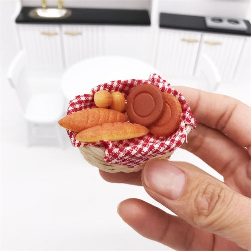 3 PCS 1:12 Mini Dollhouse Furniture Kitchen Supplies Micro-food Play Bread Box Basket