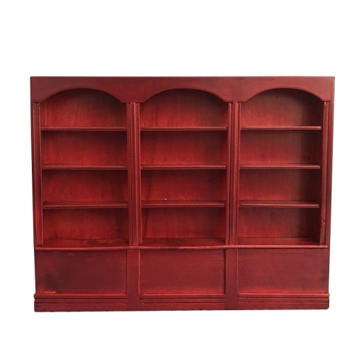 1:12 Mini House Toy Simulation Triple Display Cabinet(Red )