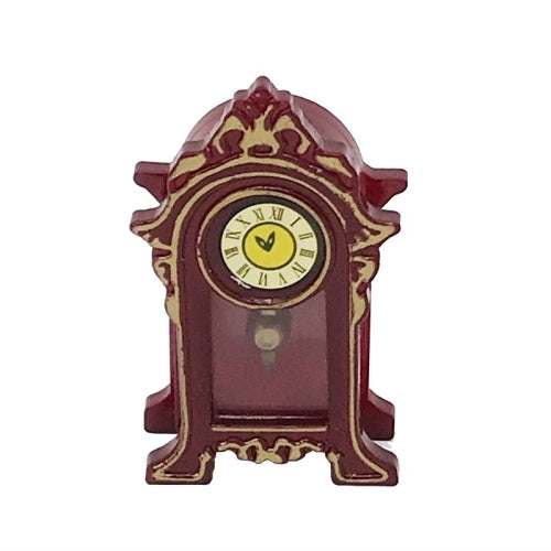 1:12 Mini House Toy Simulation Classical Retro Vintage Clock(Mahogany)