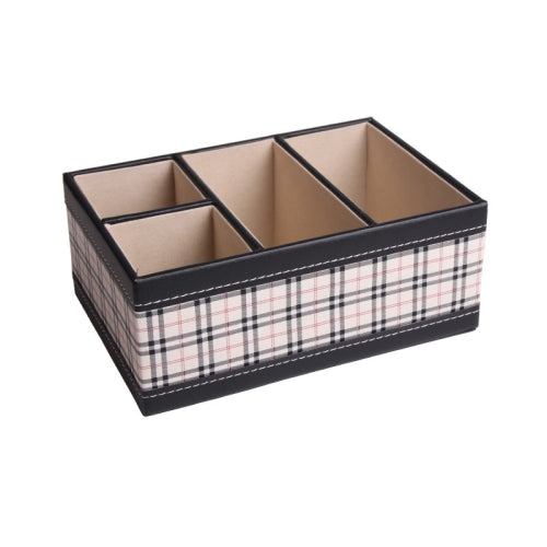 Living Room Coffee Table Box Desktop Storage Debris Finishing Household Rectangular Leather Storage Box, SIZE:19.5x13x8cm(Lattice)
