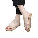 Women Flat With Open Toe Sandals Bohemian Slippers, Shoe Size:35(Beige)