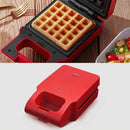 YIDPU Electric Egg Sandwich Maker Mini Grilling Panini Baking Plates Toaster Multifunction Non-Stick Waffle Breakfast Machine Red