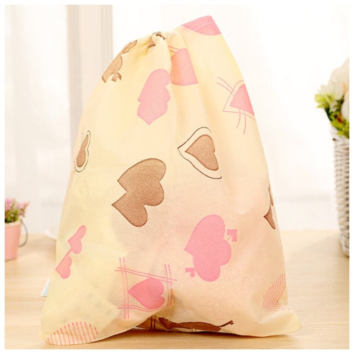 3 PCS Dustproof Drawstring Shoe Bags Travel Luggage Accessories Underwear Clothes Packing Organizers(Heart)