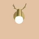 single head wall light Copper Antler Wall Lamp Mirror Headlight Living Room Stairs Light Creative Bedroom Bedside Lamp(without light source)