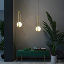 Restaurant Chandelier Single Head Creative Personality Simple Modern Copper Lamp with 5W Neutral Light, Shape Style:Oval B2