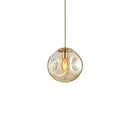 Amber Lampshade E27 LED Glass Ball Chandelier Simple Bedroom Bedside Lamp Chandelier with 6W Warm Light LED