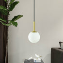 Copper Glass Ball Creative Chandelier with 5W White Light LED( Milk White Copper )